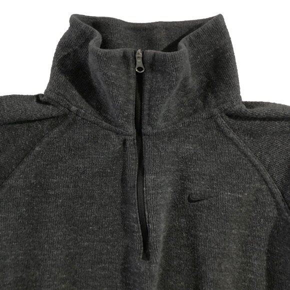 Nike Sweatshirt Womens L Heather Gray Fleece Thermafit ¼ Zip Mock-Neck Pullover - Picture 5 of 8